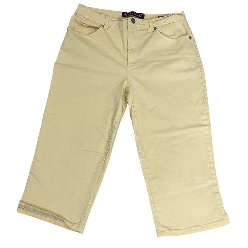 Gloria Vanderbilt Amanda Yellow Cropped Jeans Womens 8 High Rise Capri Pants